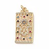 Brass Micro Pave Colorful Cubic Zirconia Pendants KK-E068-VF024-1