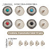 Gorgecraft 12Pcs 4 Colors 1-Hole Alloy & Turquoise Decorative Rivets FIND-GF0003-46-2