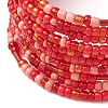 Glass Seed Beaded Multilayer Wrap Bangles for Women BJEW-JB10800-3