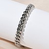304 Stainless Steel Cuban Link Chain Bracelets for Women BJEW-G779-03P-3