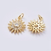 Brass Micro Pave Cubic Zirconia Pendants ZIRC-G163-16G-2
