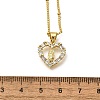 Brass Clear Cubic Zirconia Pendant Necklaces for Women NJEW-A039-02A-G-5