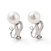 304 Stainless Steel Clip-on Earring Findings with Imitation Pearl Plastic Beaded LS-STAS-H216-03D-P-1
