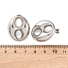 Oval 304 Stainless Steel Stud Earrings LS-EJEW-A125-79B-P-5