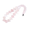 Natural Rose Quartz Round & Cone Beaded Necklaces NJEW-N064-03N-2