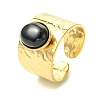 Natural Carnelian/Black Agate/Tiger Eye/Lapis Lazuli/Moss Agate Cuff Open Rings RJEW-JR01079-02-4