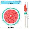 2 Bags Watermelon Pattern Umbrella Bamboo & PET Plastic Toothpick Decorations AJEW-CP0007-28-2