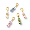 Baking Painted Pearlized Glass Pearl Round Beads Gourd Pendant Decorations HJEW-JM00734-1