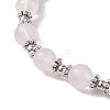 Natural Round Rose Quartz Bracelets BJEW-JB10950-2