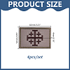 4Pcs Rectangle Polyester Jerusalem Cross Embroidered Patch AJEW-HY0003-65A-2