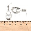 Brass Micro Pave Clear Cubic Zirconia Dangle Stud Earrings EJEW-M103-10P-5