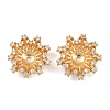 Brass Micro Pave Clear Cubic Zirconia Bead Caps KK-F906-06G-1