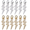 12Pcs 2 Colors Brass Micro Pave Cubic Zirconia Pendants ZIRC-HS0001-22-1