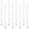 10Pcs 925 Sterling Silver Twisted Extender Chains STER-BBC0008-99-1