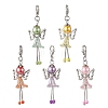 Trumpet Flower Angel Acrylic & Glass Pearl Pendant Decorations HJEW-JM03329-02-2