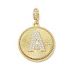 Brass Micro Pave Clear Cubic Zirconia Pendants KK-L253-17G-A-1