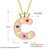 Fashion Tin Alloy Enamel Initial Pendant Necklaces NJEW-BB20985-C-6