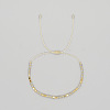 Adjustable Boho Natural Quartz Crystal Faceted Rondelle Braided Bead Bracelets OW0255-6-1
