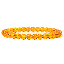 Natural Amber Round Beaded Stretch Bracelet SF8562-17