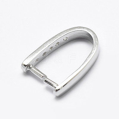 Anti-Tarnish Rhodium Plated 925 Sterling Silver Micro Pave Cubic Zirconia Pendant Bails STER-P034-09P-1
