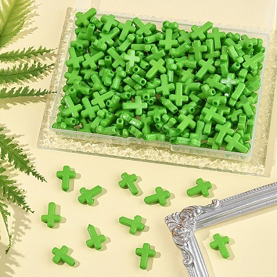 200Pcs Opaque Acrylic Beads SACR-FS0001-39C-1