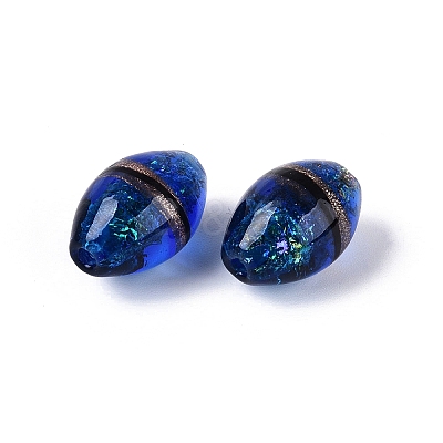 Two Tone Color Handmade Foil Glass Beads FOIL-Q001-01A-1