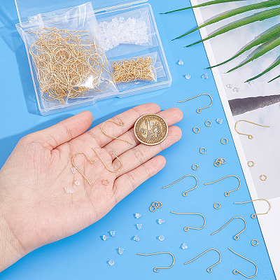 150Pcs 304 Stainless Steel Earring Hooks DIY-SP0001-02-1