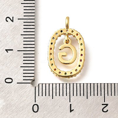 Brass Micro Pave Cubic Zirconia Pendants ZIRC-P123-01G-G02-1