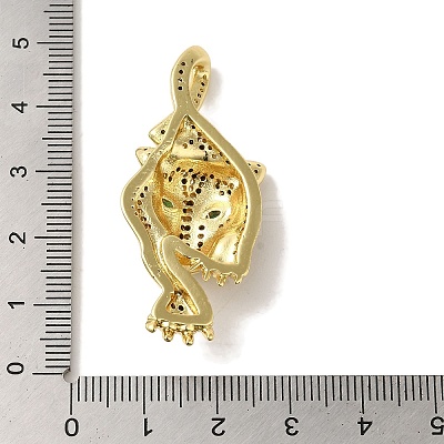 Rack Plating Brass Micro Pave Black Cubic Zirconia Pendants KK-P267-03B-G-1