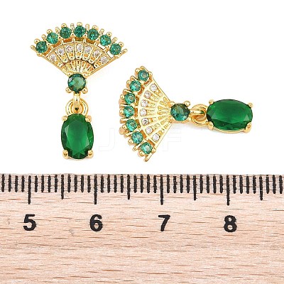 Brass Micro Pave Cubic Zirconia Pendants KK-K340-53G-01-1