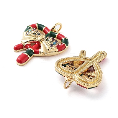 Christmas Theme Rack Plating Brass Pendants KK-M280-11F-G-1