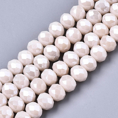 Electroplate Glass Beads Strands EGLA-A034-P6mm-A19-1