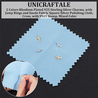 4Pcs 2 Colors Rhodium Plated 925 Sterling Silver Charms STER-UN0001-11-1
