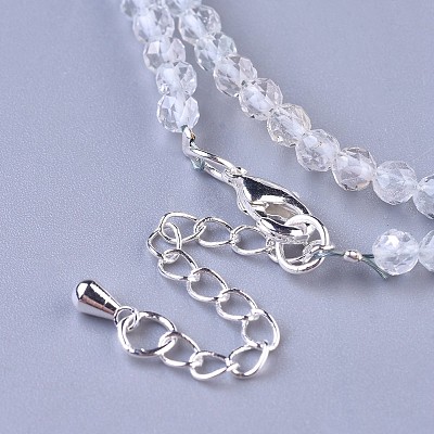 Natural White Topaz Beaded Necklaces NJEW-K114-A-A09-1