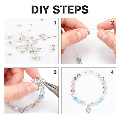 40Pcs 4 Style 925 Sterling Silver Beads STER-BBC0001-10-1
