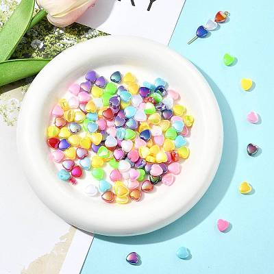 200Pcs 2 Colors ABS Plastic Beads KY-FS0001-42D-1