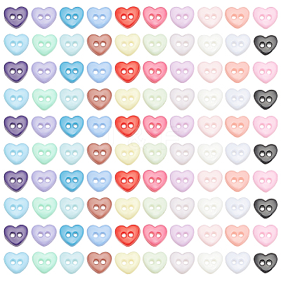 200Pcs 20 Colors Resin Buttons BUTT-AN0001-05-1
