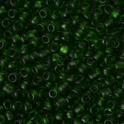 6/0 Frosted Round Glass Seed Beads X-SEED-A008-4mm-M7-1