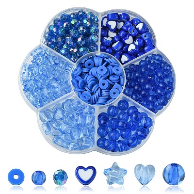 380Pcs 7 Styles Acrylic Beads MACR-YW0003-06D-1