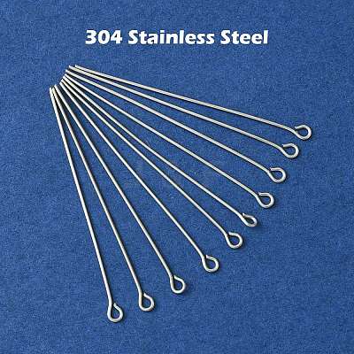 304 Stainless Steel Eye Pins STAS-YW0001-86-1