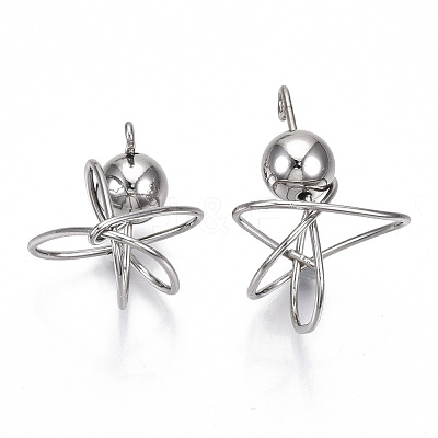Rack Plating Alloy Wire Wrapped Pendants PALLOY-S132-152P-RS-1