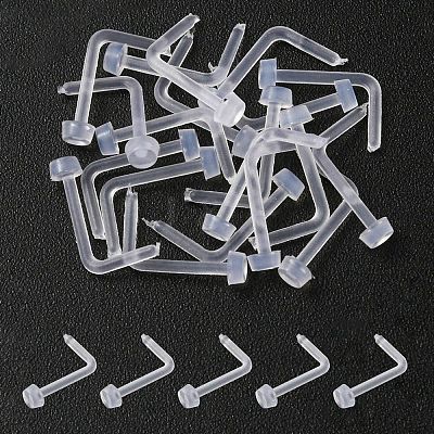 Acrylic L-Shaped Nose Ring AJEW-YW0001-06G-1