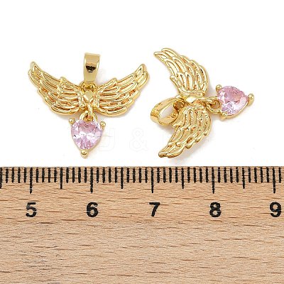 Brass Micro Pave Cubic Zirconia Pendants KK-F908-02G-02-1