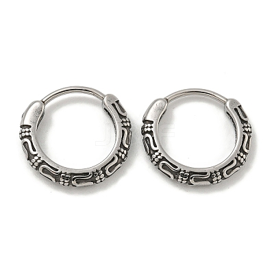 316 Surgical Stainless Steel Hoop Earrings EJEW-D096-19A-AS-1