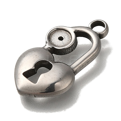 304 Stainless Steel Pendant Rhinestone Settings STAS-H223-01AS-05-1