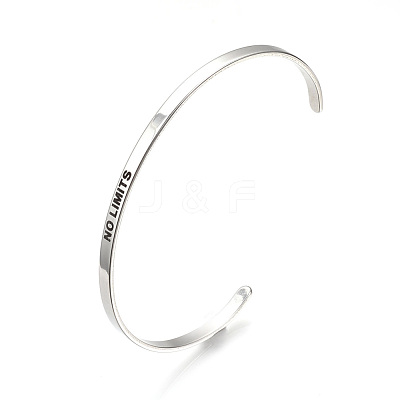 Tarnish Resistant 201 Stainless Steel Cuff Bangles BJEW-Q685-07-1