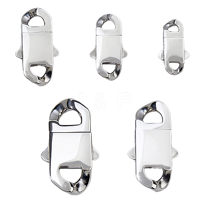 5Pcs 5 Styles Stainless Steel Bayonet Clasps STAS-HS0001-61-1