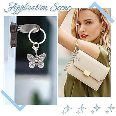 Butterfly Tibetan Style Alloy Pendant Decorations HJEW-HY00129-1