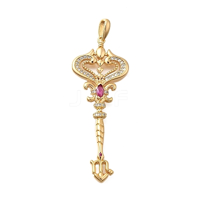 Brass Micro Pave Cubic Zirconia Big Pendants KK-B147-04G-01-1