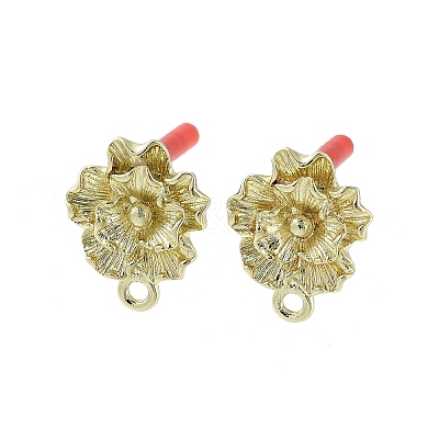 Rack Plating Golden Alloy Stud Earring Findings EJEW-B036-01G-09-1